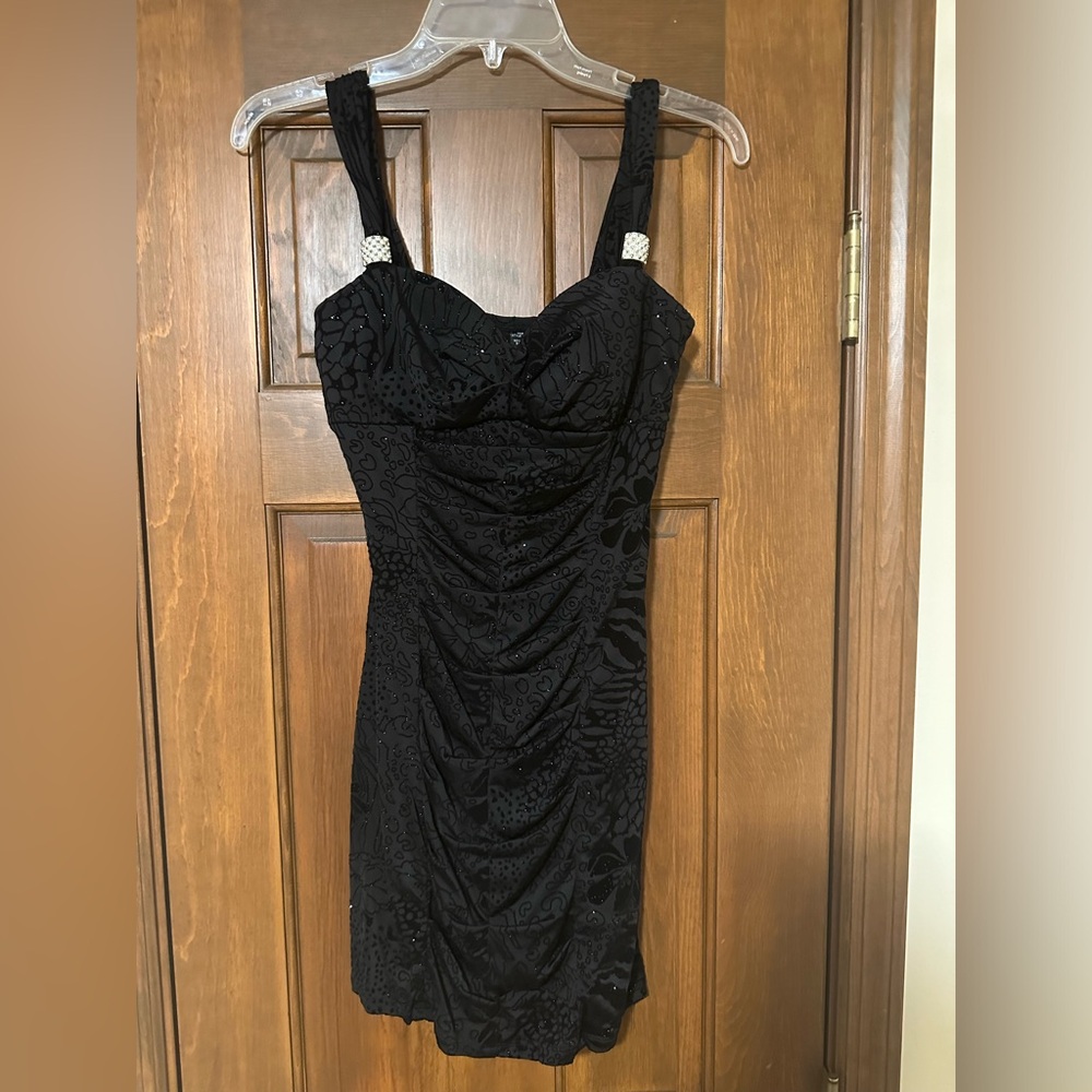 Black Patterned Sparkly Dress